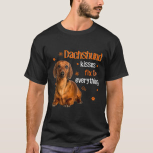 Camiseta Dachshund besa arregla todo lo que Dachshund ama