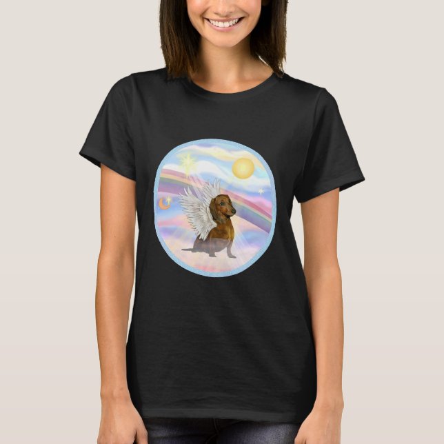 Camiseta Dachshund Brown In Heavens Clouds (Anverso)