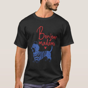 Camiseta Dachshund Buenos días señora estilo francés