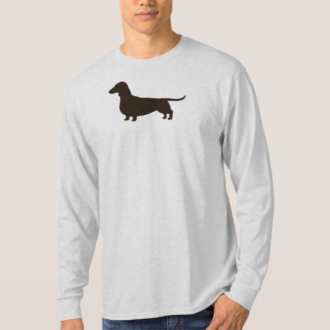 Camiseta Dachshund cabelludo liso de la silueta el | del (Anverso)