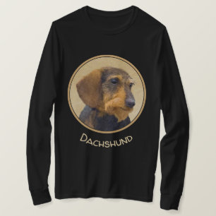 Camiseta Dachshund (Cabezal alambrada) Pintura original de 