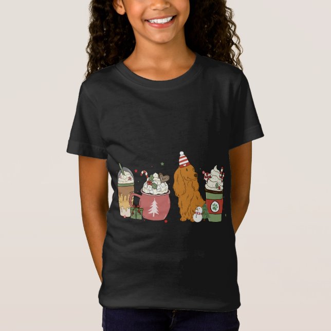 Camiseta Dachshund Café Latte Navidades de invierno Perro M (Anverso)