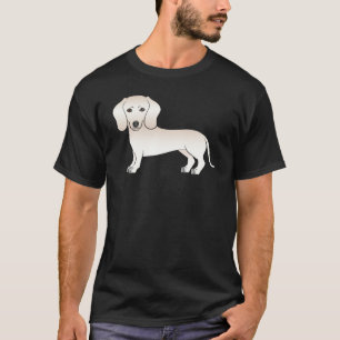 Camiseta Dachshund Cartoon Perro Crema Inglés Pelo Liso