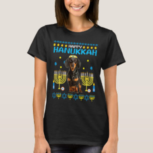 Camiseta Dachshund Chanukah Jewish Ugly Hanukkah Pajamas Ch
