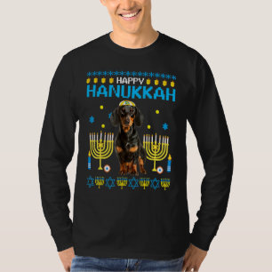 Camiseta Dachshund Chanukah Jewish Ugly Hanukkah Pajamas Ch