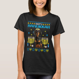 Camiseta Dachshund Chanukah Jewish Ugly Hanukkah Pajamas Ch