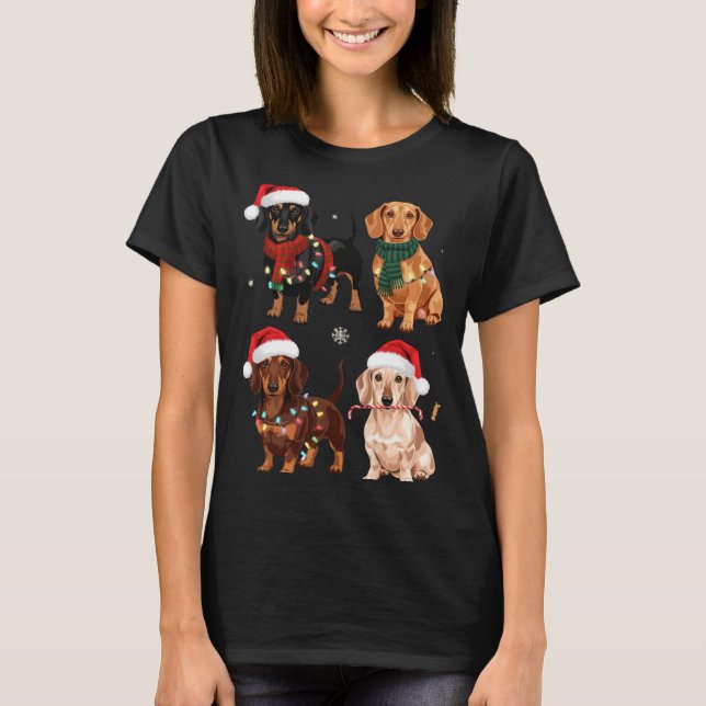 Camiseta Dachshund Christmas Dog Mom Lover Xmas Gift  (Anverso)