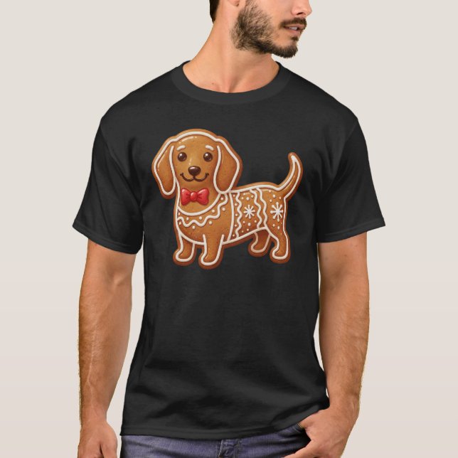 Camiseta Dachshund Christmas Gingerbread holiday winter sea (Anverso)