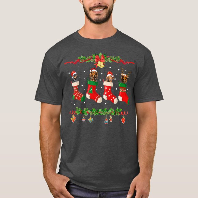 Camiseta Dachshund Christmas  Stocking Dog Xmas Gift (Anverso)