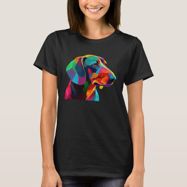 Camiseta Dachshund  Colorful Pop Dachshund (Anverso)