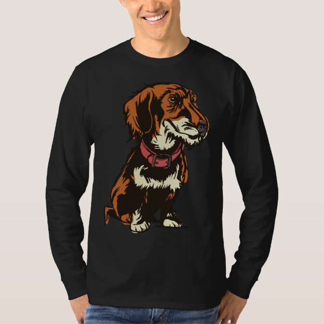 Camiseta Dachshund con cable (Anverso)