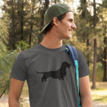 Camiseta Dachshund con cable | Wiener Dog Silhouette<br><div class="desc">Esta camisa de silueta de Dachshund con cable está disponible en varios estilos de camisetas para hombres, mujeres, niños y bebés. Un regalo genial para los amantes del Perro Wiener para cualquier ocasión. Echa un vistazo a Doodle World de Jenn para más té de Perro Weenie y muchas más camisetas...</div>