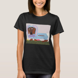 Camiseta Dachshund con disfraz de conejito