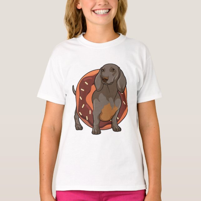 Camiseta Dachshund con Donut (Anverso)