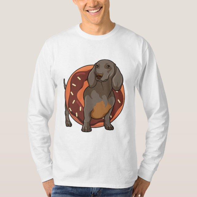 Camiseta Dachshund con Donut (Anverso)