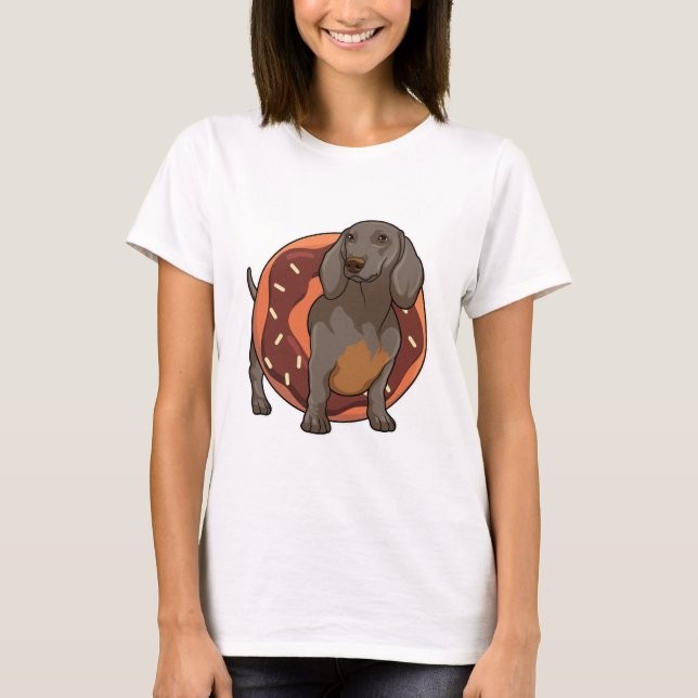 Camiseta Dachshund con Donut (Anverso)