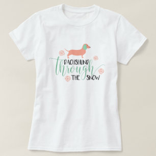 Camiseta Dachshund con el navidad de la nieve