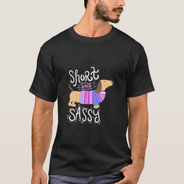 Camiseta Dachshund Corto Y Sálido (Anverso)