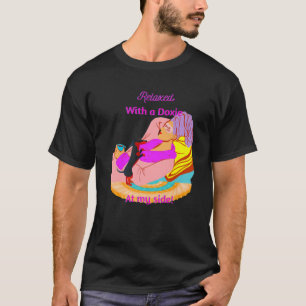CAMISETA DACHSHUND CUIDADO Y DIVERTIDO RELAJADO CON UN DOXI