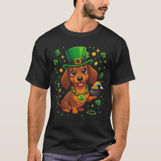 Camiseta Dachshund Cute Lucky St Patty Wiener Dog Irish Fun