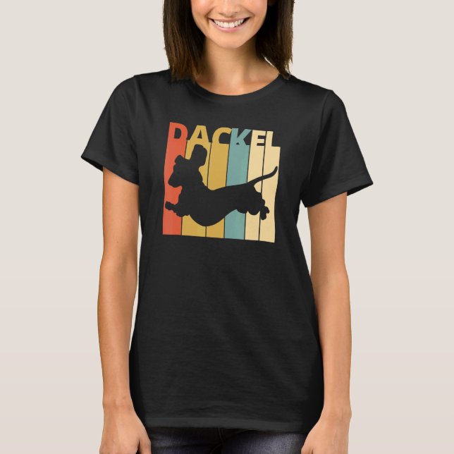 Camiseta Dachshund Dachshund Dog Silhouette Retro (Anverso)