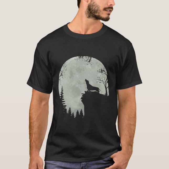 Camiseta Dachshund Dachshund Luna Llena Perro Wiener (Anverso)