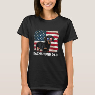 Camiseta Dachshund Dad American Flag El 4 De Julio