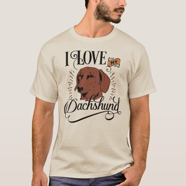 Camiseta Dachshund Dad: Amo la luz de mi Dachshund (Anverso)