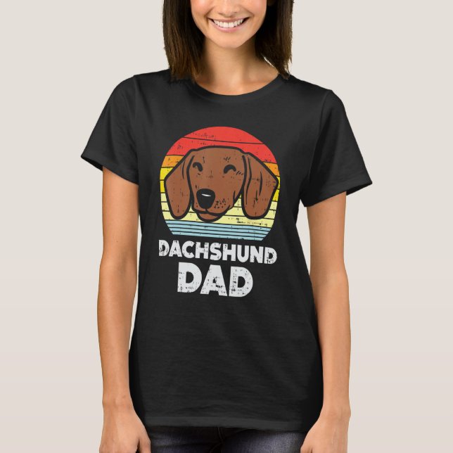 Camiseta Dachshund Dad Retro Weiner Salchicha Perro Mascota (Anverso)