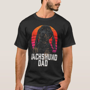 Camiseta Dachshund Dad Retro Weiner Sausage Dog Papa Badger