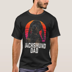 Camiseta Dachshund Dad Retro Weiner Sausage Dog Papa Badger