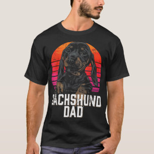 Camiseta Dachshund Dad Retro Weiner Sausage Dog Papa Badger