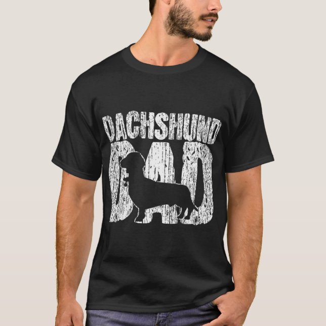 Camiseta Dachshund Dad Wiener Padre Padres Day Vintage (Anverso)