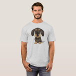 Camiseta Dachshund de cabello alambrado| Perro de caricatur<br><div class="desc">Caricatura de perro de Dachshund. Cañón silvestre con pelo caliente y el color marrón Teckel. Hace un gran regalo para los amantes de los peluqueros de alambre!</div>