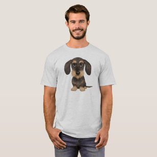 Camiseta Dachshund de cabello alambrado  Perro de caricatur