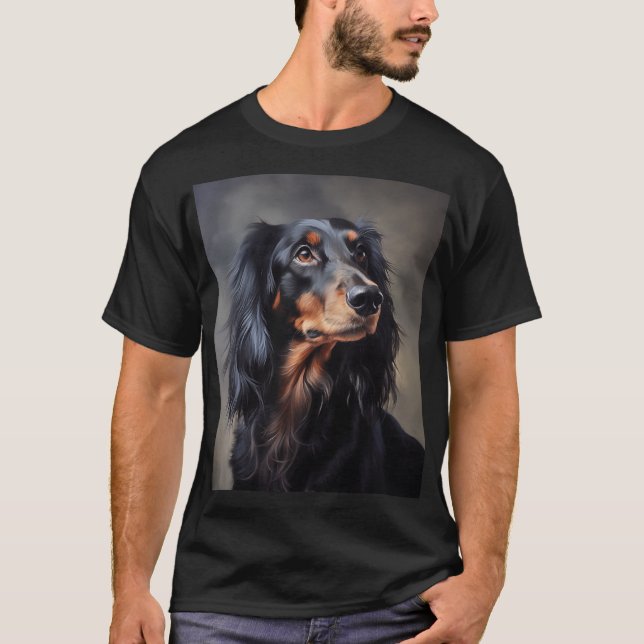 Camiseta Dachshund de cabello largo (Anverso)