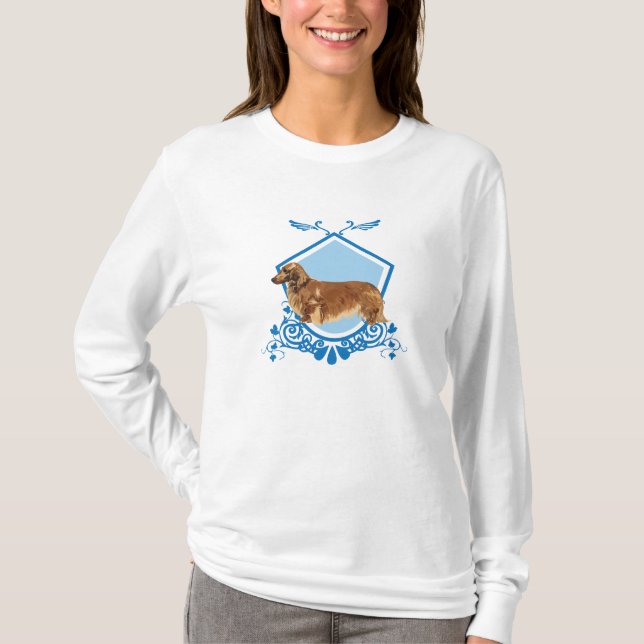 Camiseta Dachshund de cabello largo (Anverso)