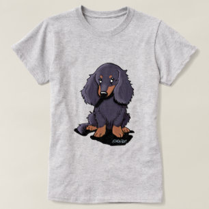 Camiseta Dachshund de cabello largo de KiniArt