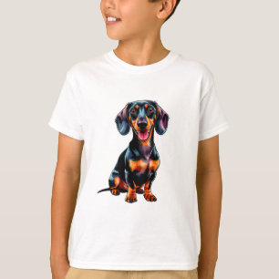 Camiseta Dachshund de dibujos animados colorido