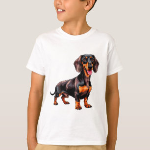 Camiseta Dachshund de dibujos animados coloridos