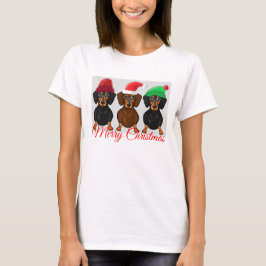Camiseta Dachshund de las Felices Navidad