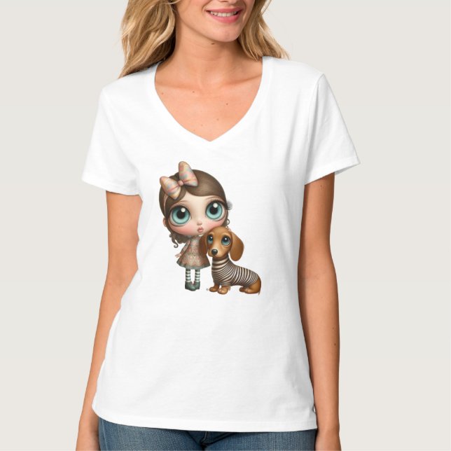 Camiseta Dachshund de Ojos Grandes (Anverso)