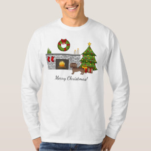 Camiseta Dachshund de pelaje liso de chocolate - Sala de Na