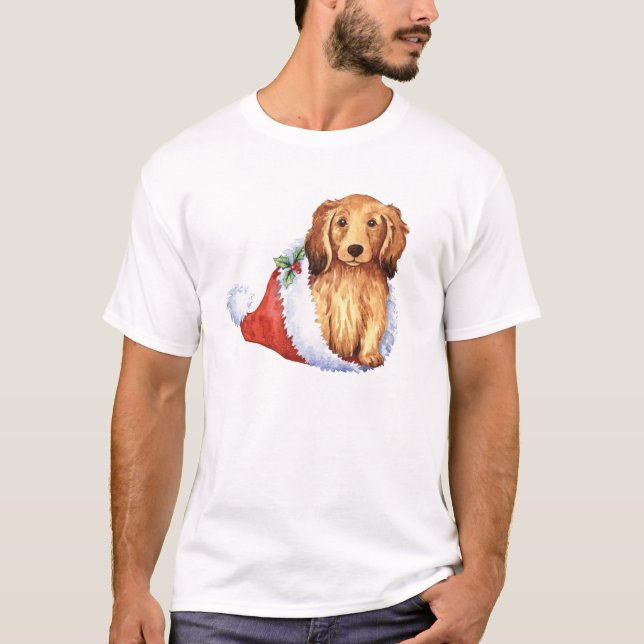 Camiseta Dachshund de pelo largo feliz de Howliday (Anverso)