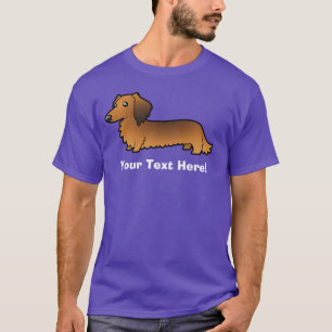 Camiseta Dachshund del dibujo animado (de pelo largo)