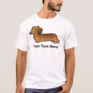 Camiseta Dachshund del dibujo animado (de pelo largo)
