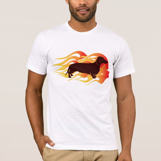 Camiseta Dachshund del perrito caliente (Anverso)