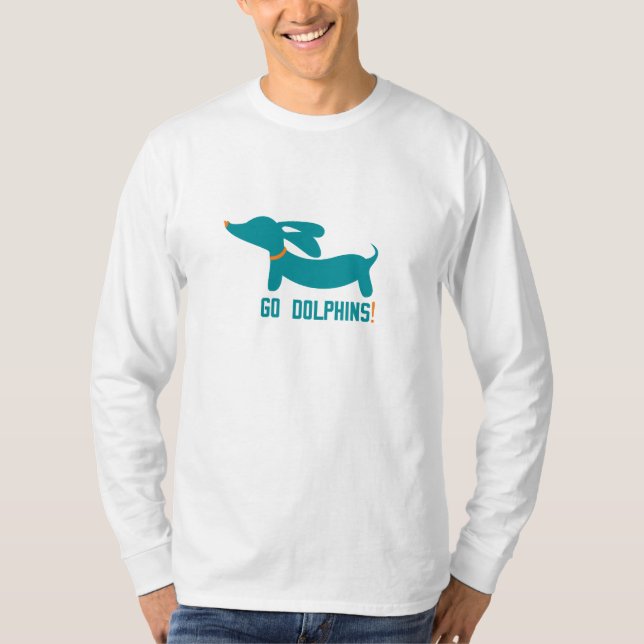 Camiseta Dachshund + Delfines Colores NFL (Anverso)