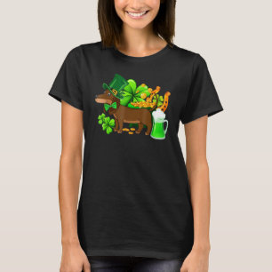 Camiseta Dachshund Día de San Patricio Trébol Irlandés Aman