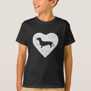 Camiseta Dachshund Día de San Valentín Heart Vintage